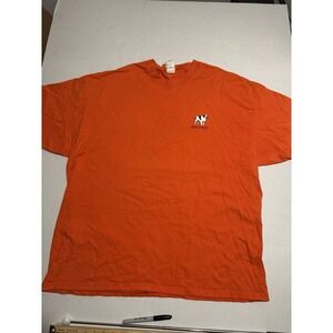 Y2K Big Dogs Orange Tee, Motorcycle 'Live To Ride' SS Pullover, Men's XXL #842